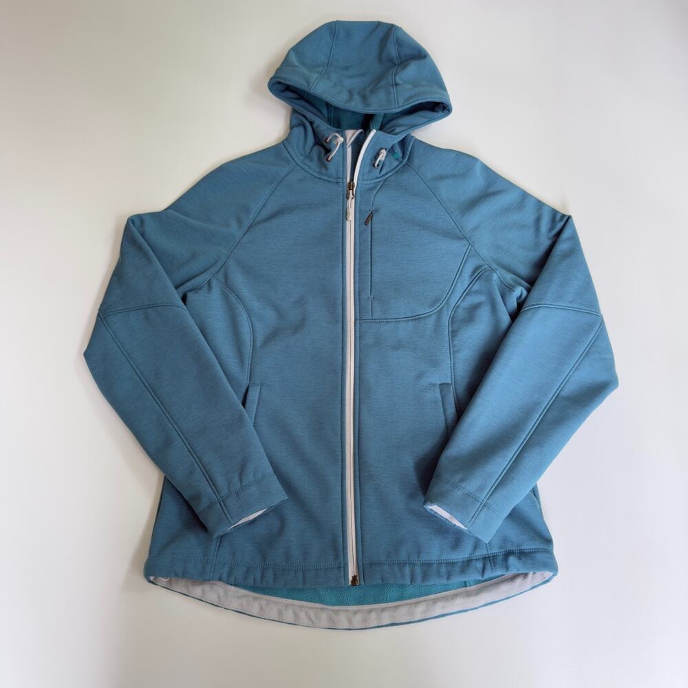 Kirkland Signature Womens Medium Softshell Hooded Full Zip Jacket Light Blue
